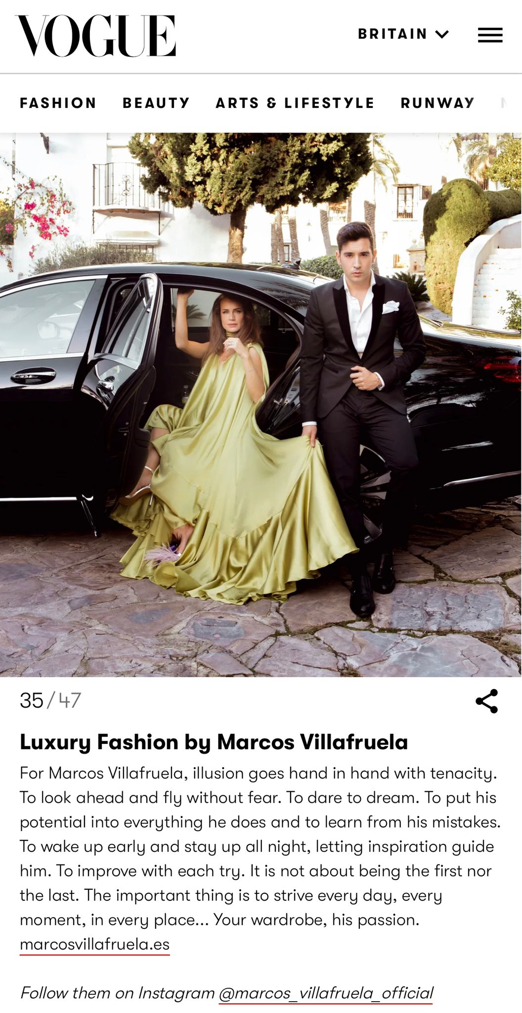 Marcos Villafruela en British Vogue